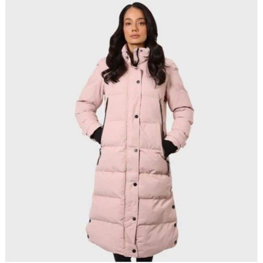 Canada Weathergear Women’s Long Maxi Puffer Parka Light Pink Hooded NWT Size L